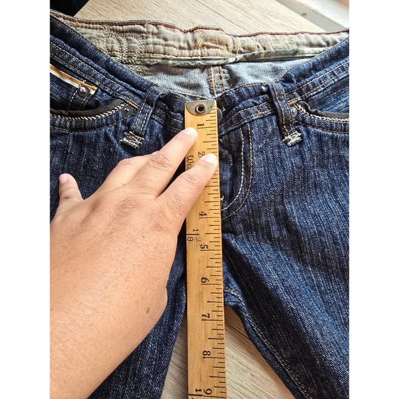 7 For All Mankind Jeans Women's Size 25x34 Dark Wash Bootcut Low Rise - Picture 8 of 10